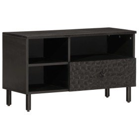 Mueble de TV madera maciza de mango negro 80x33x46 cm en Muebles TV | Comprar online en Foru.es