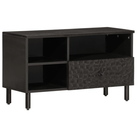Mueble de TV madera maciza de mango negro 80x33x46 cm en Muebles TV | Comprar online en Foru.es