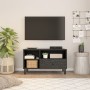 Mueble de TV madera maciza de mango negro 80x33x46 cm en Muebles TV | Comprar online en Foru.es