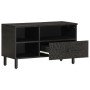 Mueble de TV madera maciza de mango negro 80x33x46 cm en Muebles TV | Comprar online en Foru.es