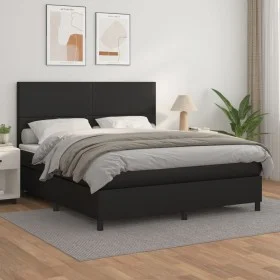 Cama box spring con colchón cuero sintético negro 180x200 cm de vidaXL, Camas y somieres - Ref: Foro24-3142737, Precio: 605,0...