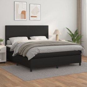 Cama box spring con colchón cuero sintético negro 180x200 cm de vidaXL, Camas y somieres - Ref: Foro24-3142737, Precio: 645,0...