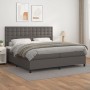 Cama box spring con colchón cuero sintético gris 200x200 cm de vidaXL, Camas y somieres - Ref: Foro24-3142867, Precio: 736,30...