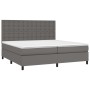 Cama box spring con colchón cuero sintético gris 200x200 cm de vidaXL, Camas y somieres - Ref: Foro24-3142867, Precio: 736,30...