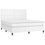 Cama box spring con colchón cuero sintético blanco 180x200 cm de vidaXL, Camas y somieres - Ref: Foro24-3142738, Precio: 626,...