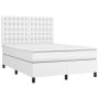 Cama box spring con colchón cuero sintético blanco 140x190 cm de vidaXL, Camas y somieres - Ref: Foro24-3142840, Precio: 564,...