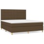 Cama box spring con colchón tela marrón oscuro 180x200 cm de vidaXL, Camas y somieres - Ref: Foro24-3142356, Precio: 610,00 €...