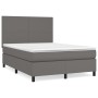 Cama box spring con colchón cuero sintético gris 140x200 cm de vidaXL, Camas y somieres - Ref: Foro24-3142729, Precio: 494,87...
