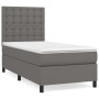 Cama box spring con colchón cuero sintético gris 100x200 cm de vidaXL, Camas y somieres - Ref: Foro24-3142831, Precio: 372,86...