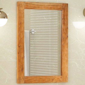 Espejo de baño madera maciza de acacia y vidrio 50x70x2,5 cm en Espejos | Comprar online en Foru.es