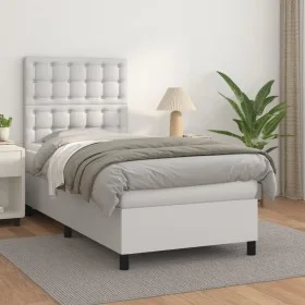 Boxspringbett mit weißer Kunstledermatratze 90x190 cm von vidaXL, Betten und Lattenroste - Ref: Foro24-3142816, Preis: 343,64...