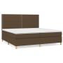 Cama box spring con colchón tela marrón oscuro 200x200 cm de vidaXL, Camas y somieres - Ref: Foro24-3142284, Precio: 626,03 €...