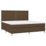 Cama box spring con colchón tela marrón oscuro 200x200 cm de vidaXL, Camas y somieres - Ref: Foro24-3142284, Precio: 626,03 €...