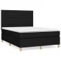 Box spring bed with black fabric mattress 140x190 cm by vidaXL, Beds and slatted bases - Ref: Foro24-3142411, Price: 490,68 €...
