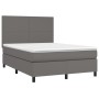 Cama box spring con colchón cuero sintético gris 140x190 cm de vidaXL, Camas y somieres - Ref: Foro24-3142723, Precio: 510,00...