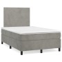 Cama box spring con colchón terciopelo gris claro 120x200 cm de vidaXL, Camas y somieres - Ref: Foro24-3142893, Precio: 409,1...