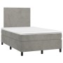 Cama box spring con colchón terciopelo gris claro 120x200 cm de vidaXL, Camas y somieres - Ref: Foro24-3142893, Precio: 409,1...