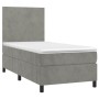 Cama box spring con colchón terciopelo gris claro 80x200 cm de vidaXL, Camas y somieres - Ref: Foro24-3142869, Precio: 313,49...