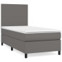 Cama box spring con colchón cuero sintético gris 90x190 cm de vidaXL, Camas y somieres - Ref: Foro24-3142699, Precio: 344,50 ...