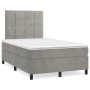 Cama box spring con colchón terciopelo gris claro 120x200 cm de vidaXL, Camas y somieres - Ref: Foro24-3143013, Precio: 417,1...