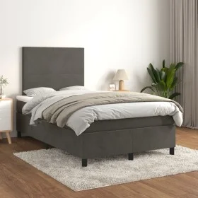 Boxspringbett mit dunkelgrauer Samtmatratze 120x200 cm von vidaXL, Betten und Lattenroste - Ref: Foro24-3142894, Preis: 371,0...