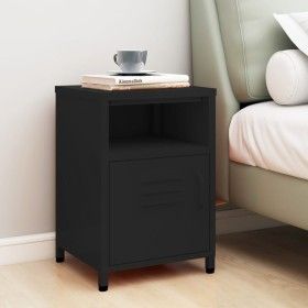 Mesita de noche acero negro 35x35x51 cm de vidaXL, Mesitas de noche - Ref: Foro24-336223, Precio: 84,37 €, Descuento: %