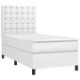 Cama box spring con colchón cuero sintético blanco 90x190 cm de vidaXL, Camas y somieres - Ref: Foro24-3142822, Precio: 321,7...