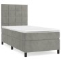 Cama box spring con colchón terciopelo gris claro 90x190 cm de vidaXL, Camas y somieres - Ref: Foro24-3143001, Precio: 322,40...