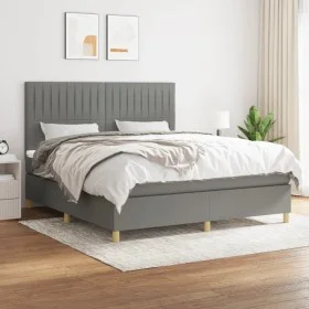 Cama box spring con colchón tela gris oscuro 180x200 cm de vidaXL, Camas y somieres - Ref: Foro24-3142514, Precio: 602,56 €, ...