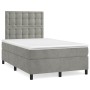 Cama box spring con colchón terciopelo gris claro 120x200 cm de vidaXL, Camas y somieres - Ref: Foro24-3143253, Precio: 429,0...