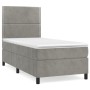 Cama box spring con colchón terciopelo gris claro 100x200 cm de vidaXL, Camas y somieres - Ref: Foro24-3142947, Precio: 307,4...