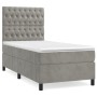 Cama box spring con colchón terciopelo gris claro 100x200 cm de vidaXL, Camas y somieres - Ref: Foro24-3143187, Precio: 351,5...