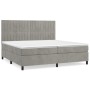 Cama box spring con colchón terciopelo gris claro 200x200 cm de vidaXL, Camas y somieres - Ref: Foro24-3143163, Precio: 625,2...