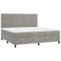 Cama box spring con colchón terciopelo gris claro 200x200 cm de vidaXL, Camas y somieres - Ref: Foro24-3143163, Precio: 625,2...