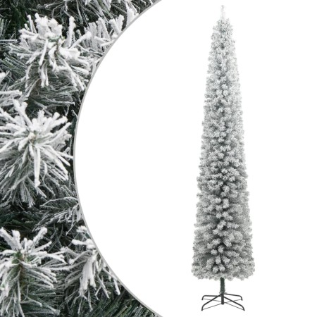 Árbol Navidad estrecho con soporte y nieve artificial PVC 270cm en Decoración Festiva y Estacional | Comprar online en Foru.es