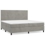 Cama box spring con colchón terciopelo gris claro 200x200 cm de vidaXL, Camas y somieres - Ref: Foro24-3142923, Precio: 580,9...