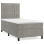 Cama box spring con colchón terciopelo gris claro 80x200 cm de vidaXL, Camas y somieres - Ref: Foro24-3143109, Precio: 321,70...