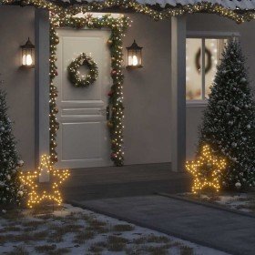 Estrella de luz decorativa Navidad con estacas 80 LED 60 cm en Decoración Festiva y Estacional | Comprar online en Foru.es