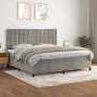 Cama box spring con colchón terciopelo gris claro 200x200 cm de vidaXL, Camas y somieres - Ref: Foro24-3143283, Precio: 621,2...