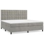 Cama box spring con colchón terciopelo gris claro 200x200 cm de vidaXL, Camas y somieres - Ref: Foro24-3143283, Precio: 621,2...