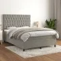Box spring bed with light gray velvet mattress 140x200 cm by vidaXL, Beds and slatted bases - Ref: Foro24-3143205, Price: 510...