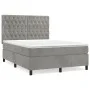 Box spring bed with light gray velvet mattress 140x200 cm by vidaXL, Beds and slatted bases - Ref: Foro24-3143205, Price: 510...