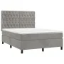 Box spring bed with light gray velvet mattress 140x200 cm by vidaXL, Beds and slatted bases - Ref: Foro24-3143205, Price: 510...