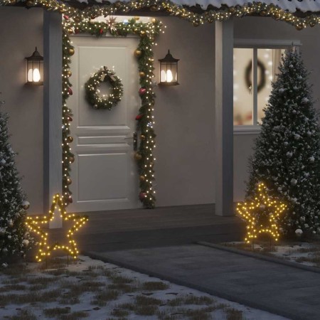 Estrella de luz decorativa Navidad con estacas 80 LED 60 cm en Decoración Festiva y Estacional | Comprar online en Foru.es