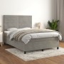 Cama box spring con colchón terciopelo gris claro 140x200 cm de vidaXL, Camas y somieres - Ref: Foro24-3143085, Precio: 476,4...