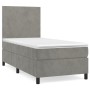 Cama box spring con colchón terciopelo gris claro 90x190 cm de vidaXL, Camas y somieres - Ref: Foro24-3142875, Precio: 298,22...