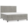 Cama box spring con colchón terciopelo gris claro 180x200 cm de vidaXL, Camas y somieres - Ref: Foro24-3142917, Precio: 576,7...