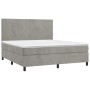 Cama box spring con colchón terciopelo gris claro 180x200 cm de vidaXL, Camas y somieres - Ref: Foro24-3142917, Precio: 576,7...