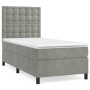 Cama box spring con colchón terciopelo gris claro 90x190 cm de vidaXL, Camas y somieres - Ref: Foro24-3143235, Precio: 305,72...