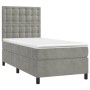 Cama box spring con colchón terciopelo gris claro 90x190 cm de vidaXL, Camas y somieres - Ref: Foro24-3143235, Precio: 305,72...